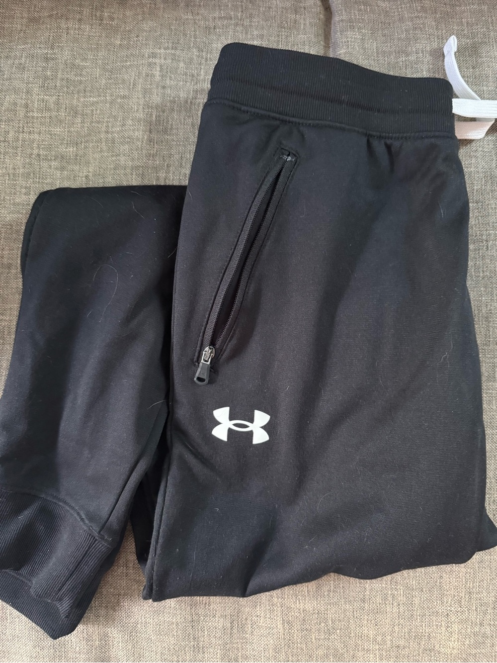 Under Armour Black Kids' Jogger Sweatpants with White Logo